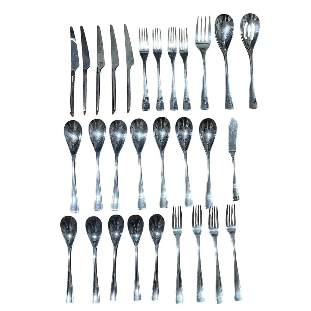 29 Sasaki MCM Equinox 18/10 Stainless Flatware Korea Forks Knives Spoons Serving
